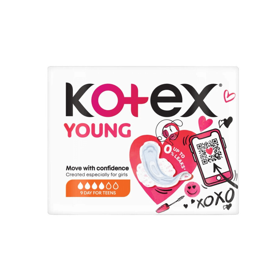 Serviette hygiénique Young Day, 9 pièces, Kotex