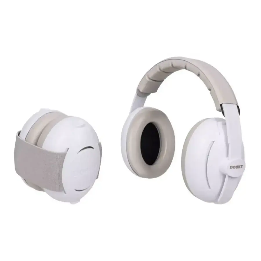 Ear muffs 2 in 1, White, Dooky