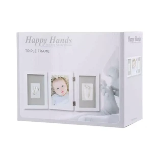 Cadre photo triple avec kit d'empreintes digitales 2D Happy Hands Baby, Dooky