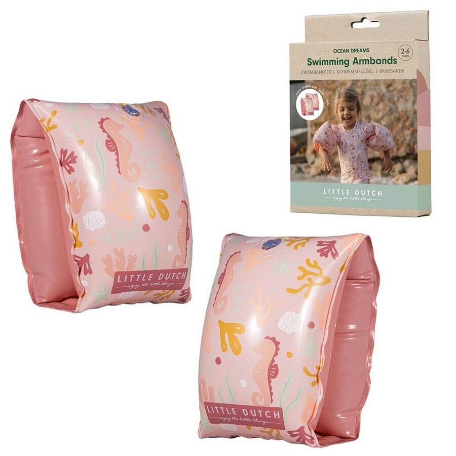 Aletas de natación para niños Ocean Dreams, 2 años+, rosa, Little Dutch