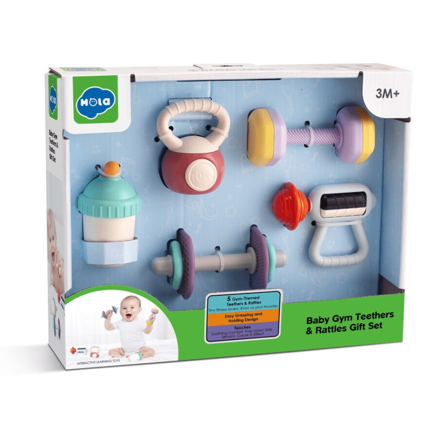 Lot de 5 jouets de dentition Sport, 3 mois+, Hola