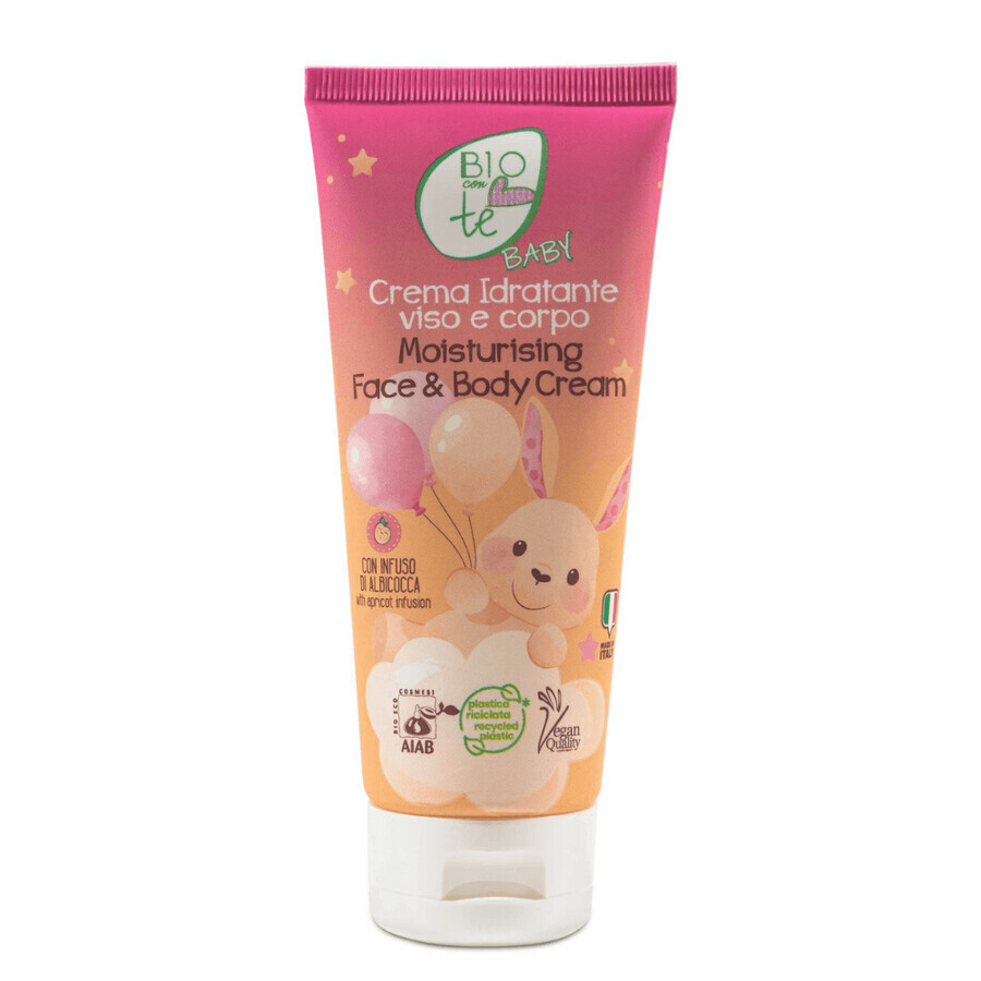 Crema hidratante facial y corporal bio con infusión de albaricoque Baby, 100 ml, Bioconte