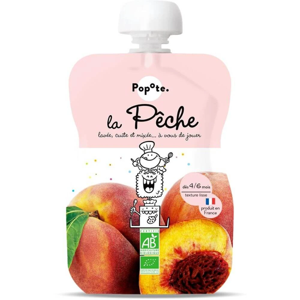 Organic Puree with 60% peaches, 4-6 months, 120 g, Popote