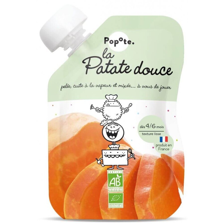Piure Bio cu 78% cartofi dulci, 4-6 luni, 120 g, Popote