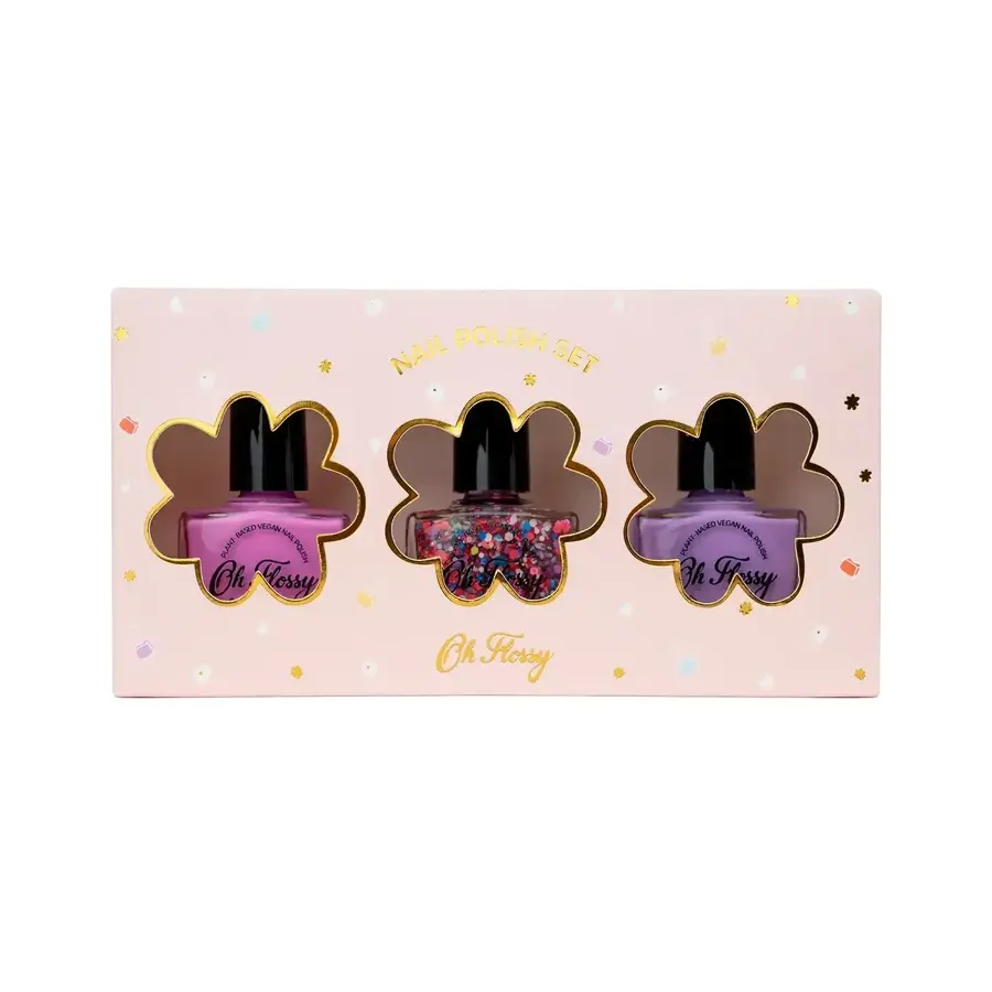 Set de 3 esmaltes de uñas infantiles Party, 3 x 11 ml, Oh Flossy