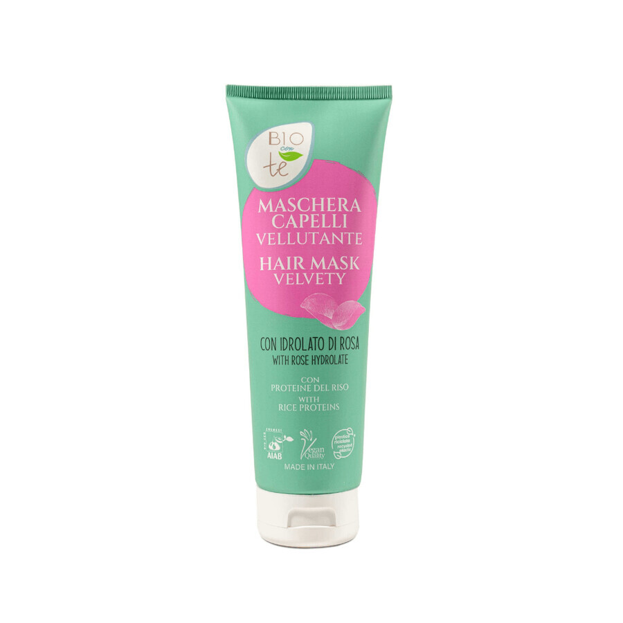 Organic Hair Mask with Damask Rose hydrolate and rice protein, 250 ml, Bioconte