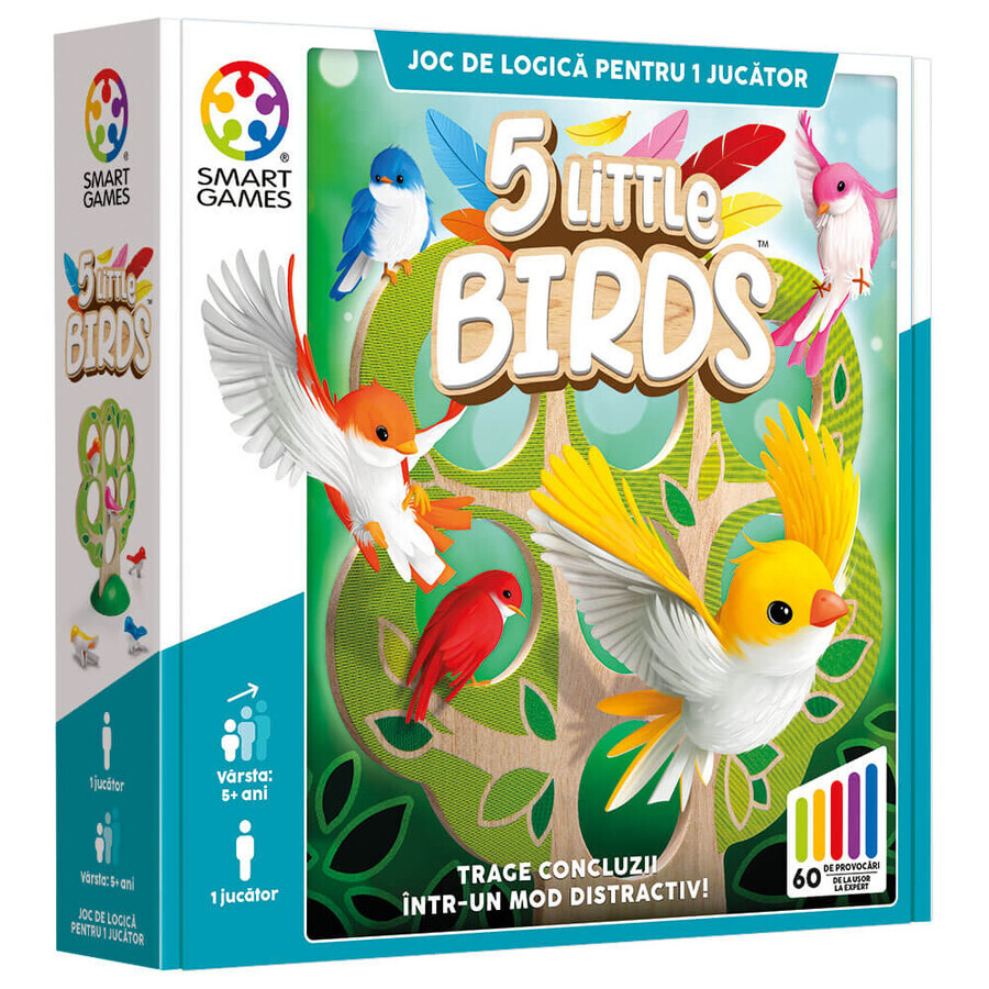 Logikspiel mit 60 Herausforderungen 5 Little Birds, ab 5 Jahren, Smart Games