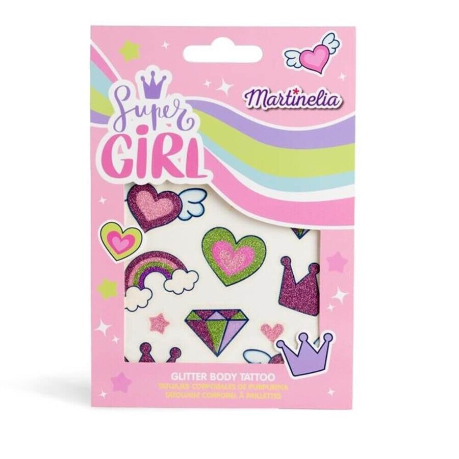Super Girl glitter tattoos, Martinelia