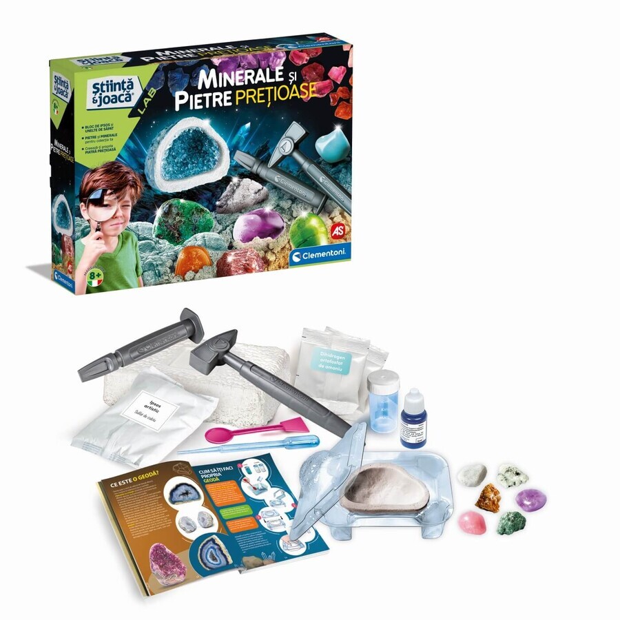 Set educativo Minerales y Piedras Preciosas, 8 años+, Clementoni