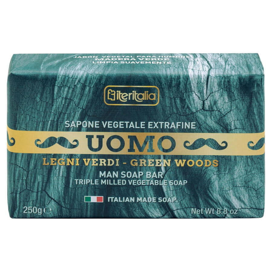 Zeep voor mannen, Groen hout, 250 g, Iteritalia