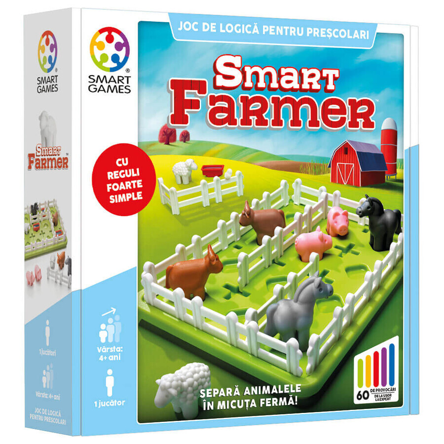 Gioco di logica con 60 sfide Smart Farmer, 4 anni+, Giochi intelligenti