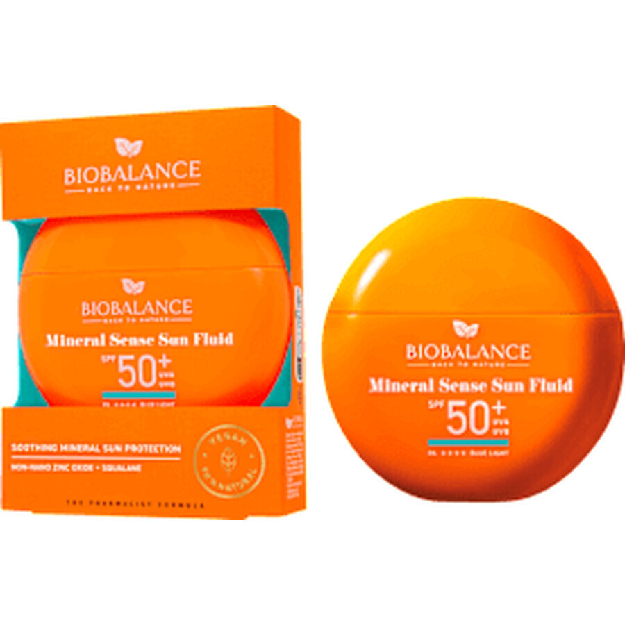 BIOBALANCE Fluid pentru protecție solară cu SPF 50 MINERAL SENSE, 40 ml