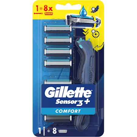 Gillette Sensor3 Comfort Shaver + 8 refills, 1 pc