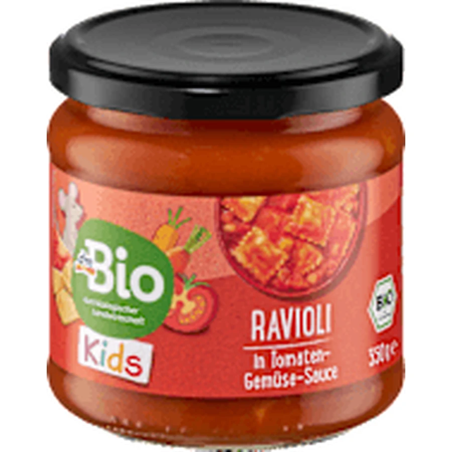 dmBio Raviolis aux tomates et aux légumes, 350 g