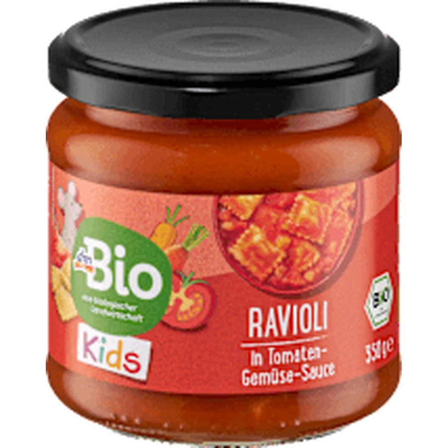 dmBio Raviolis aux tomates et aux légumes, 350 g
