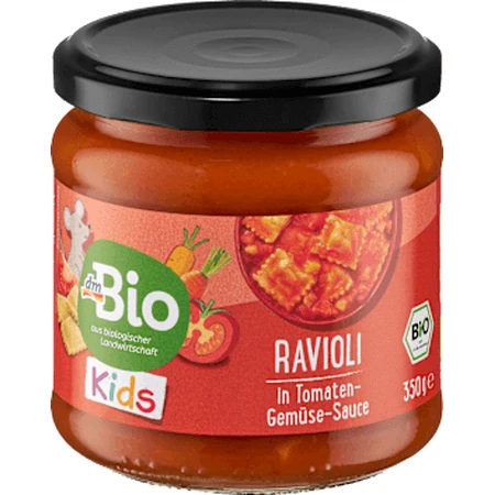 dmBio Raviolis aux tomates et aux légumes, 350 g