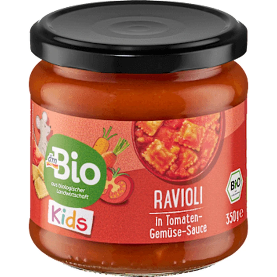 dmBio Raviolis aux tomates et aux légumes, 350 g