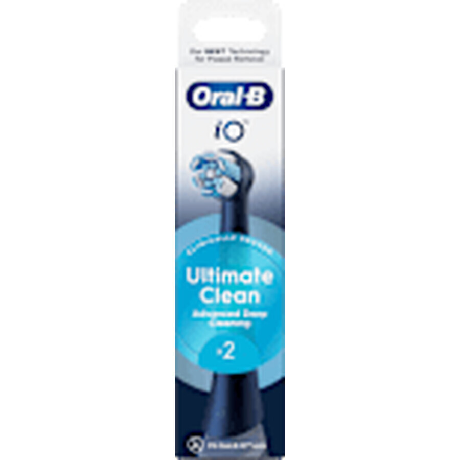 Oral-B IO Ultimate Clean Brush Reserves IO Ultimate Clean Black, 2 pièces