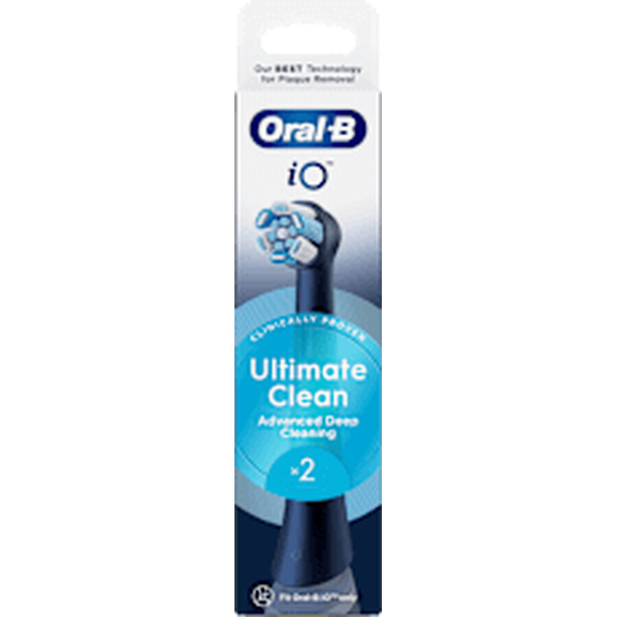 Oral-B IO Ultimate Clean Brush Reserves IO Ultimate Clean Black, 2 pièces
