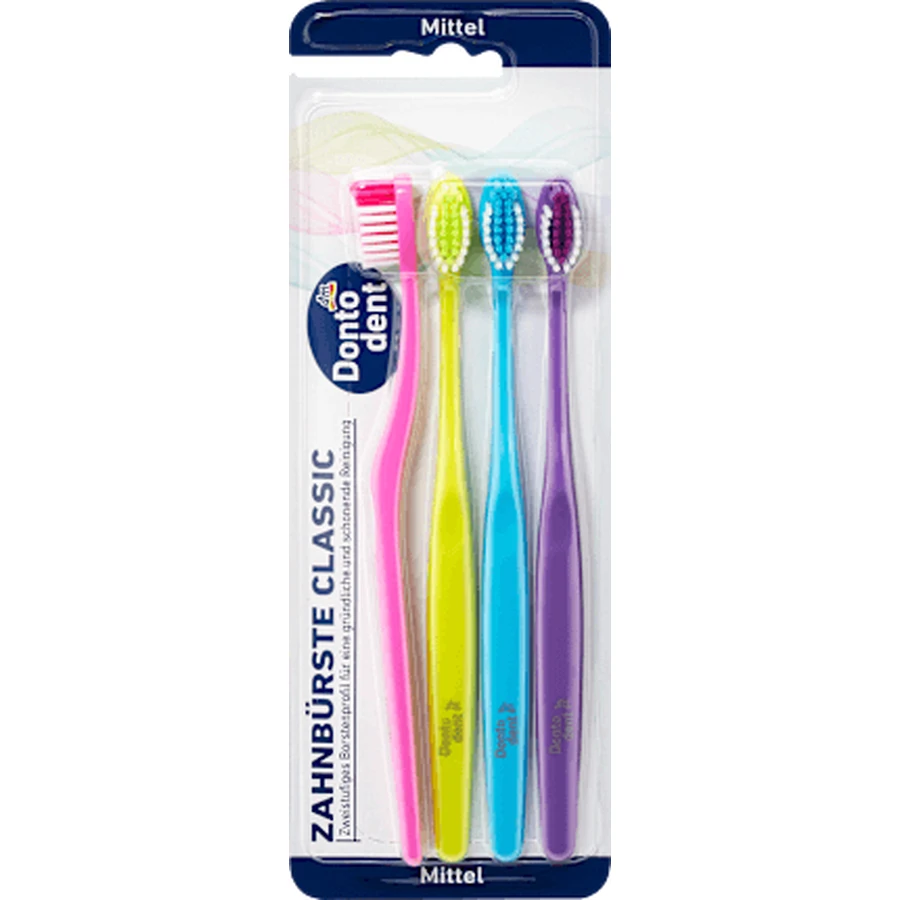 Dontodent Classic Toothbrush Classic, medium, 4 pcs