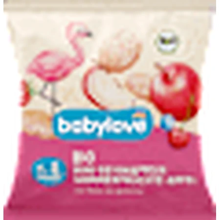babylove Rice rounds with apple, strawberries, cherries and blueberries, 35 g