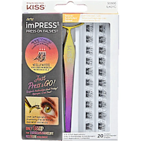 KISS Kit gen falso natural Impress Press-On, 1 Kit