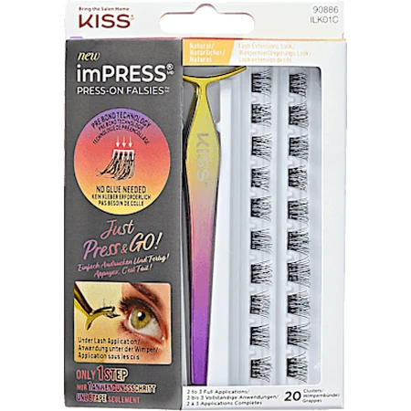 KISS Kit gen falso natural Impress Press-On, 1 Kit