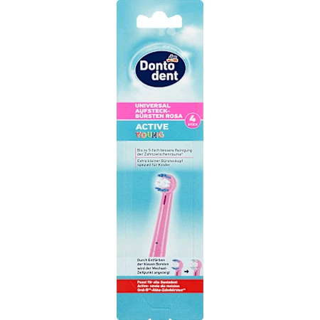 Dontodent Active Young Electric Brush Set Active Young Pink, 4 pcs