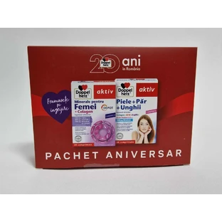 Doppelherz Aktiv Huid + Haar + Nagels + Vrouwelijke Mineralen + Collageen 20 Jaar Jubileumpakket