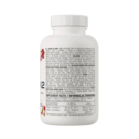 Vitamine D3 4000IU et vitamine K2, 100 comprimés, OstroVit