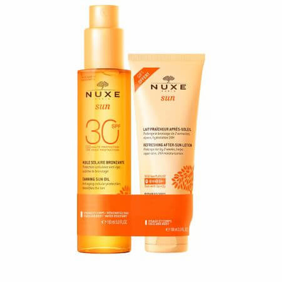 Set Tanning Oil SPF30 150 ml + After Sun Lotion 100 ml, Nuxe