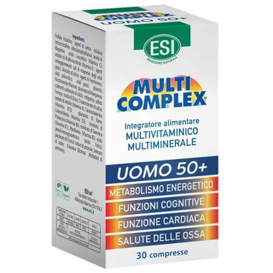 Multicomplex Barbati +50 Multivitamine si Multiminerale, 30 comprimate, Esi Spa