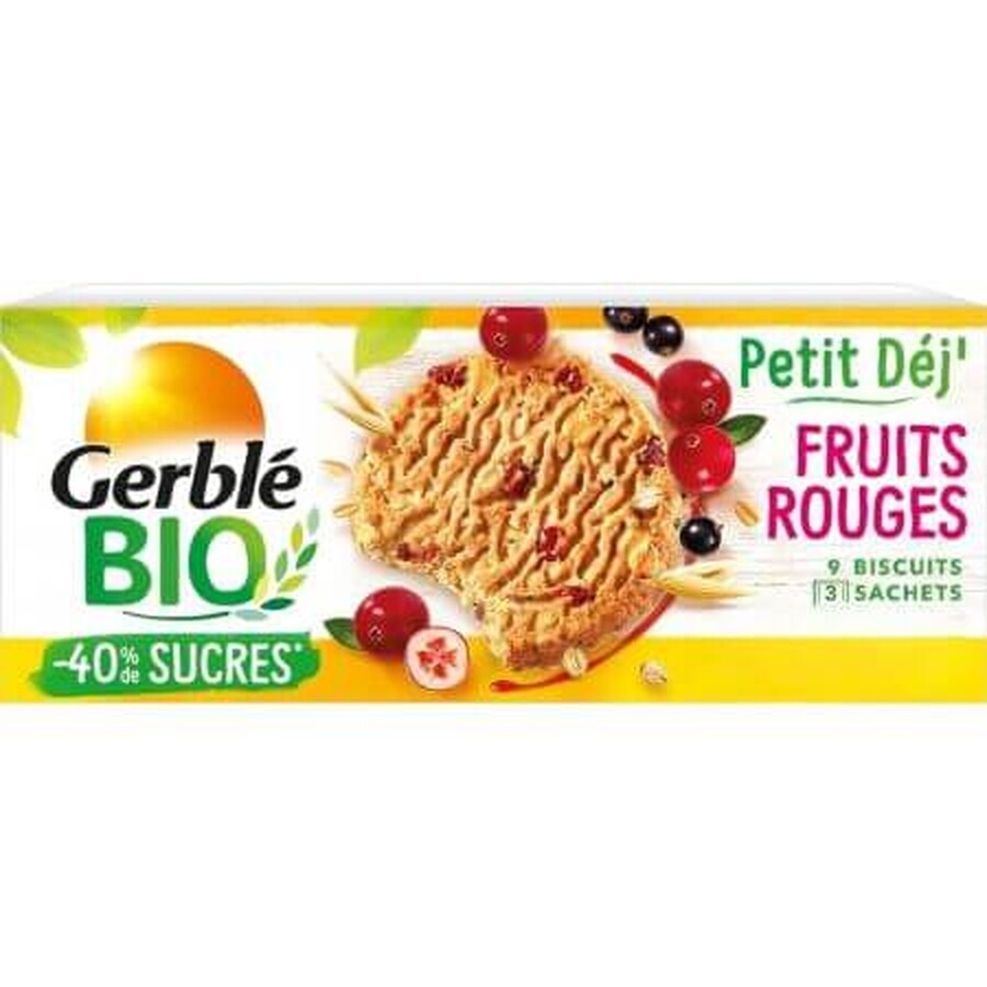 Biscuiti bio cu spelta si fructi de padure, 132 g, Gerble