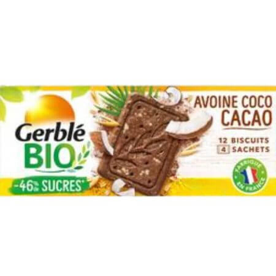 Organic oat and cocoa biscuits, 132 g, Gerble