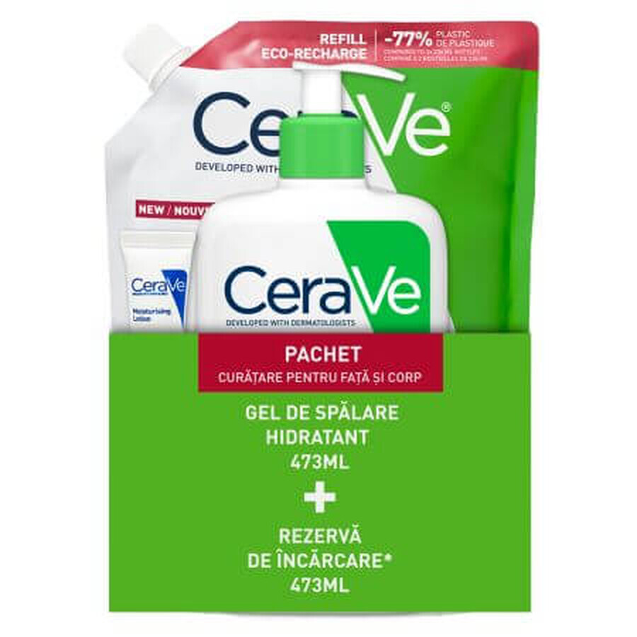 Gel lavant hydratant 473 ml + recharge Gel lavant hydratant 473 ml, CeraVe