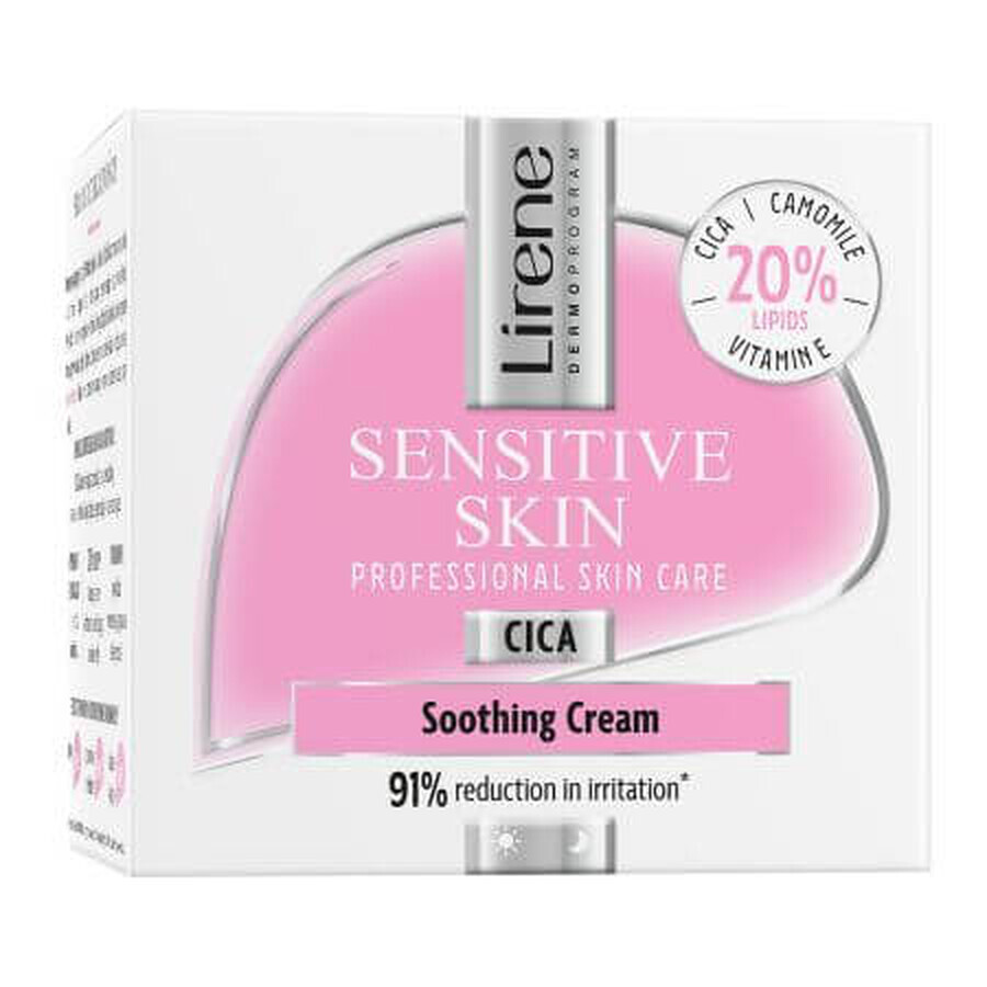 Crema lenitiva per viso, collo e décolleté Pelle sensibile, 50 ml, Lirene