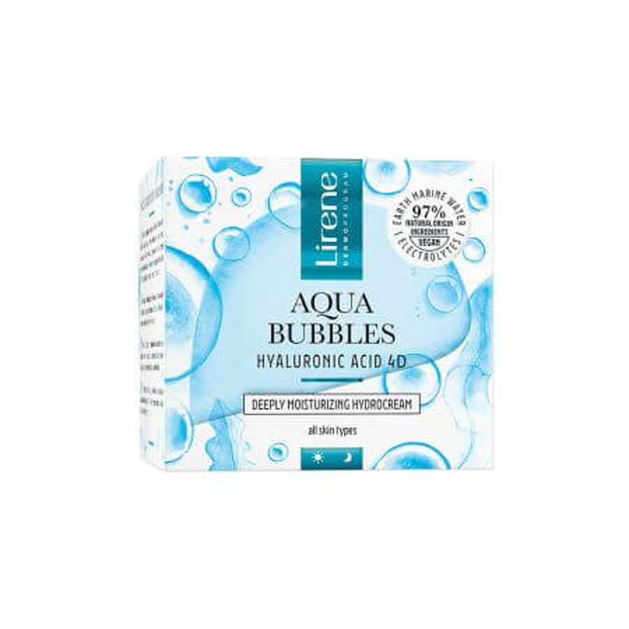 Hyaluronic acid hydro-cream for face Aqua Bubbles, 50 ml, Lirene