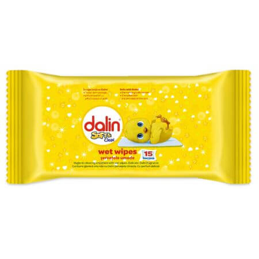 Servilletas húmedas Soft & Clean, 15 unidades, Dalin