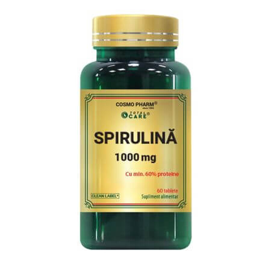 Spiruline, 1000 mg, 60 comprimés, Cosmopharm