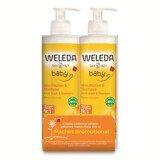 Lotion nettoyante et shampooing, 2 x 400 ml, Weleda
