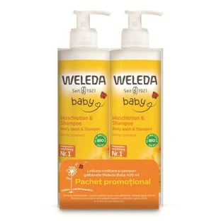 Loción limpiadora y champú, 2 x 400 ml, Weleda