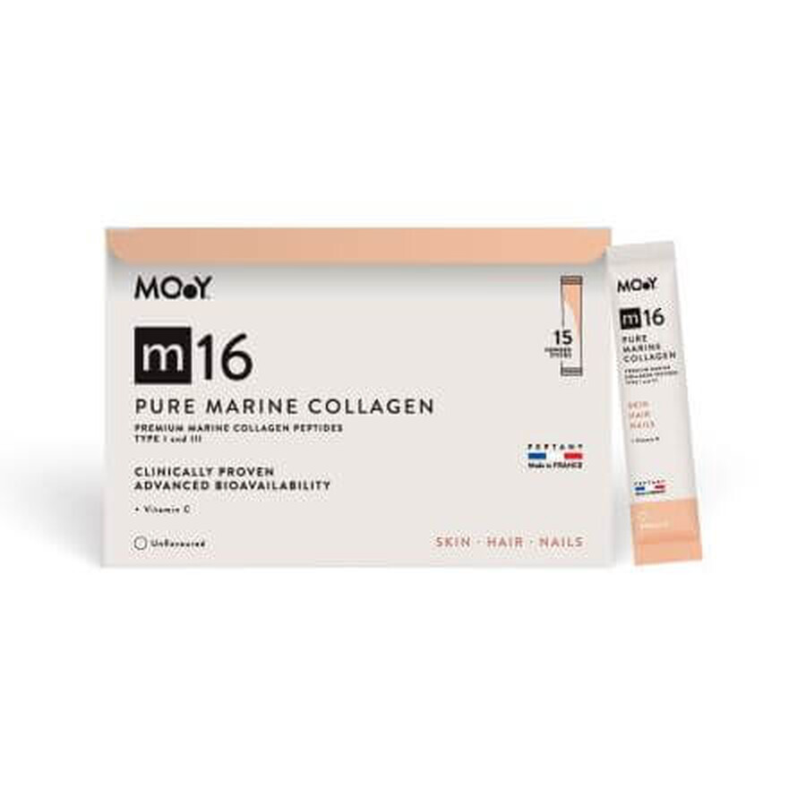 Collagene marino puro con vitamina C m16, 15 bustine x 10,1 g, Molecules of Youth