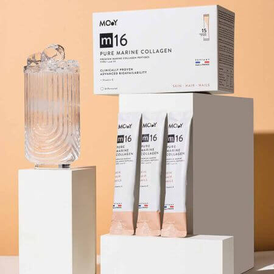 Collagene marino puro con vitamina C m16, 15 bustine x 10,1 g, Molecules of Youth
