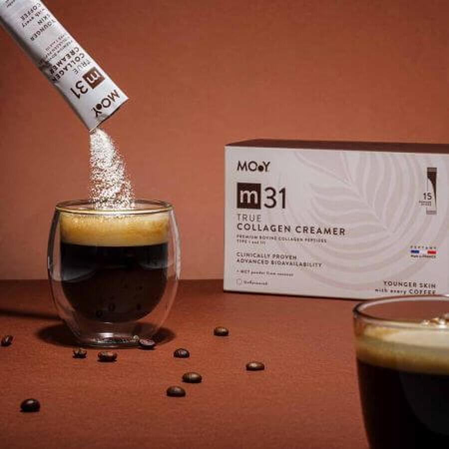 Crema de Colágeno Bovino con péptidos m31, 15 sobres x 7 g, Moléculas de Juventud