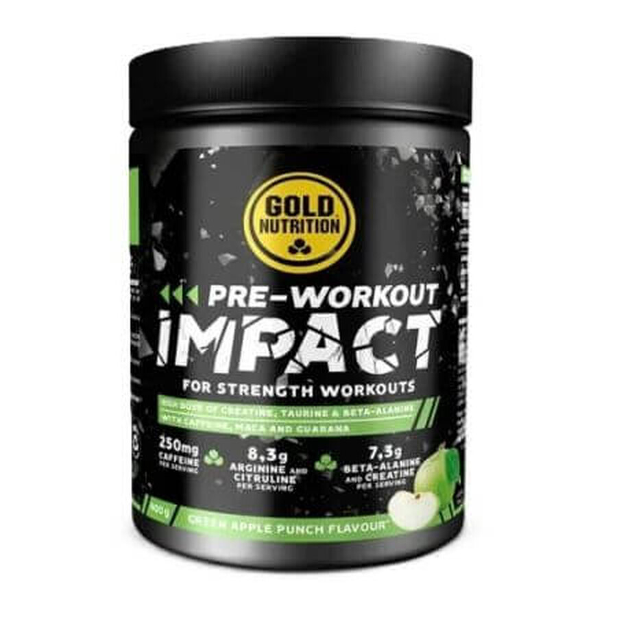 Pre-Workout Impact with green seafood flavor, 400 g, Gold Nutrition