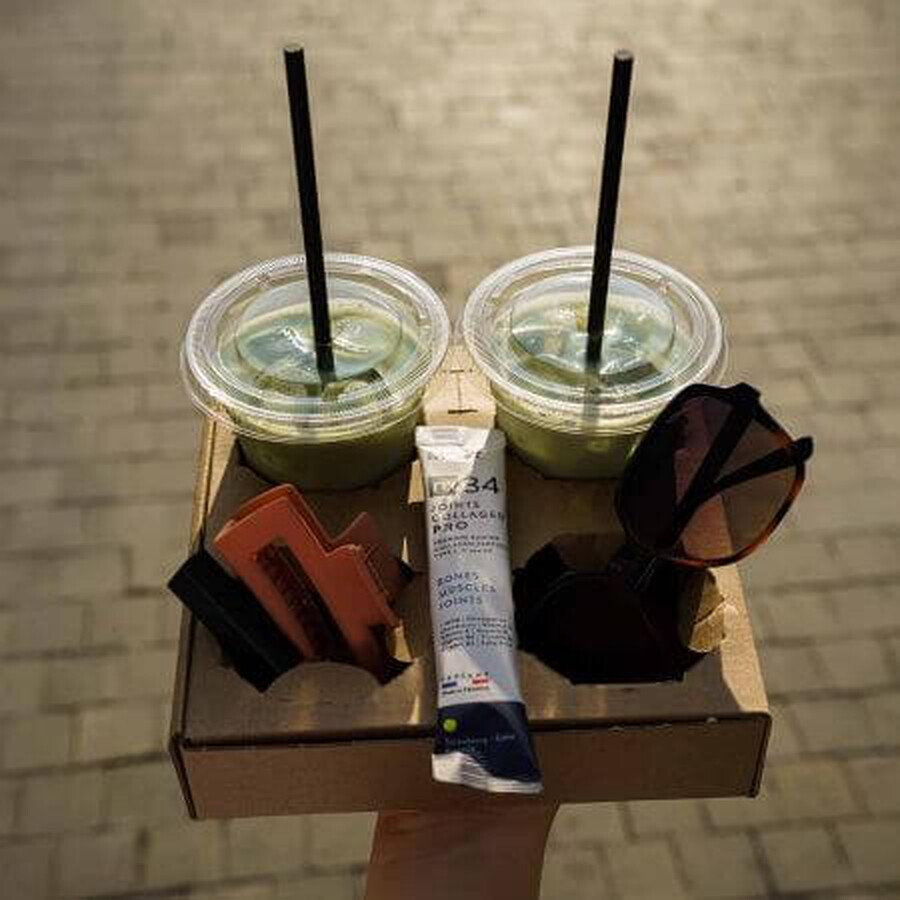 PRO colágeno bovino PRO sabor fresa, limón y menta m34, 15 bolsitas x 13 g, Moléculas de Juventud