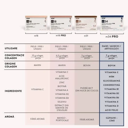 Kollagen PRO bovin PRO mit Erdbeer-, Zitronen- und Minzgeschmack m34, 15 Beutel x 13 g, Molecules of Youth