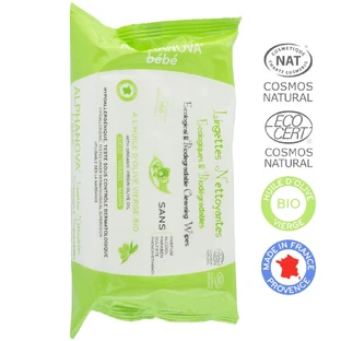 Alphanova Bébé Lingettes A L'huile D'olive Ecologiques Biodegradables X60