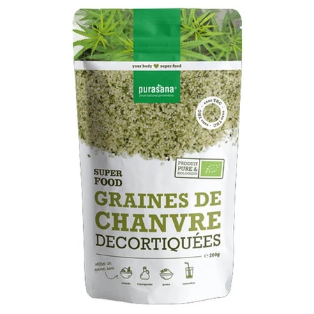 Purasana Semillas de cáñamo orgánico descascarillado 200g