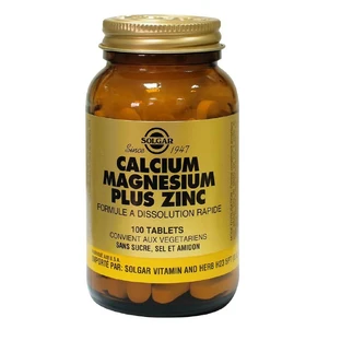 Solgar Calcium Magnésium Zinc Os et Cartilages Vitalité 100 comprimés